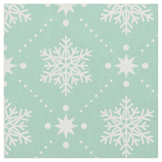 Tela Modelo blanco del navidad de los copos de nieve de (De cerca)