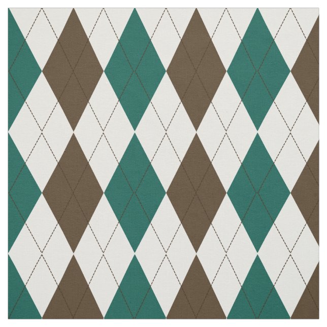 Tela Modelo blanco del verde caqui el | Argyle de Brown (Retal)