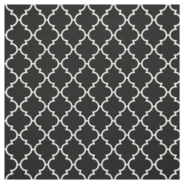 Tela Modelo blanco negro de Quatrefoil (Retal)