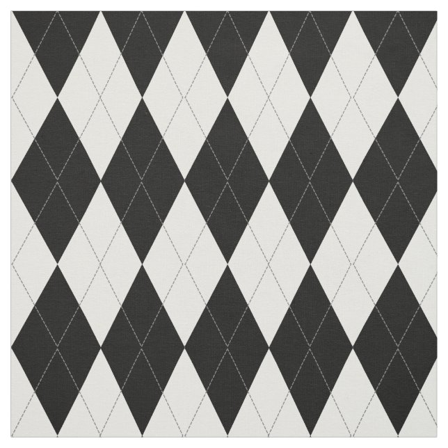 Tela Modelo blanco y negro elegante de Argyle (Retal)