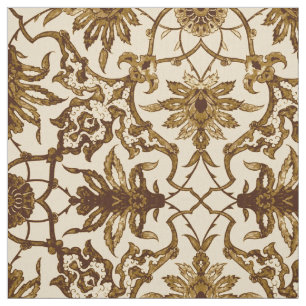 Tela Modelo chino de Nouveau del arte - Brown y beige