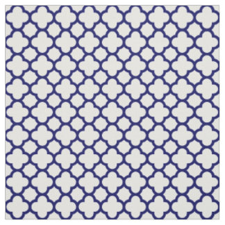 Tela Modelo clásico blanco de Quatrefoil de los azules