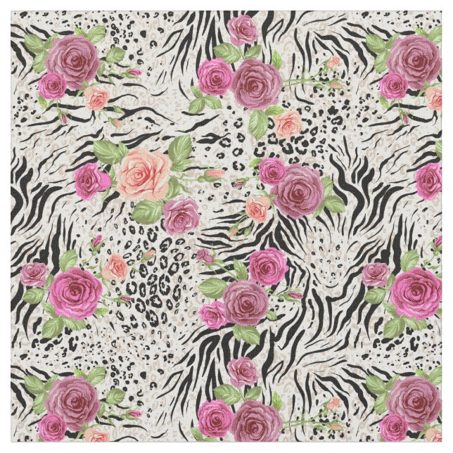 Tela Modelo con los estampados de animales (De cerca)