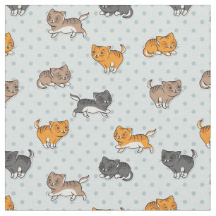 Tela modelo con los gatos divertidos