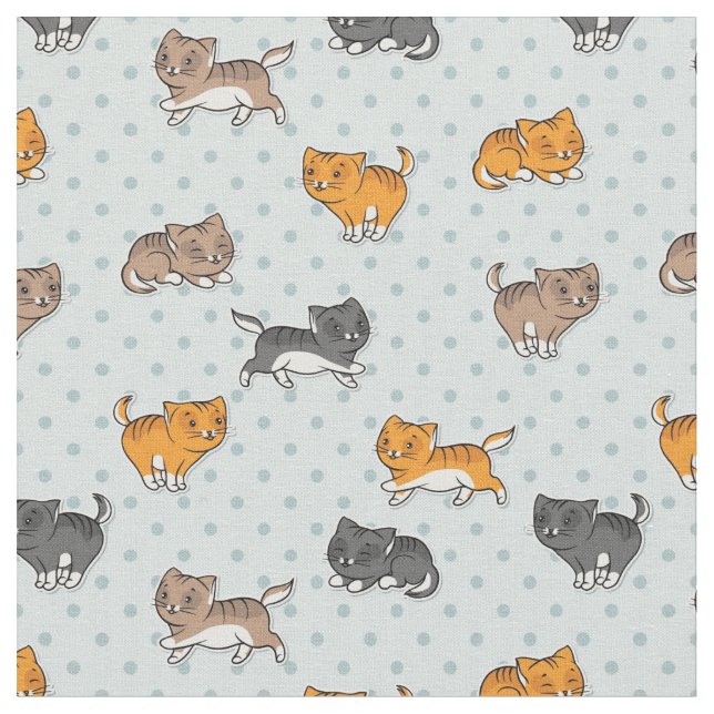 Tela modelo con los gatos divertidos (De cerca)