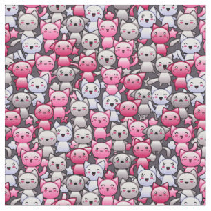 Tela modelo con los gatos lindos 2 del doodle del