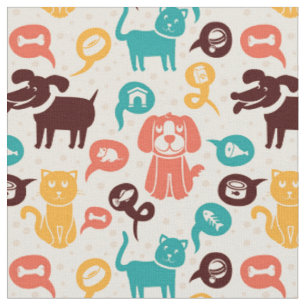 Tela Modelo con los gatos y los perros divertidos