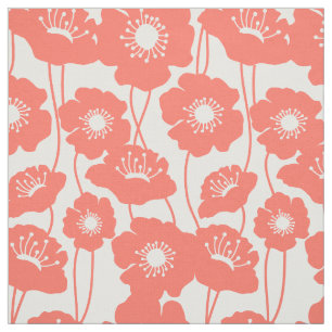 Tela Modelo coralino de las amapolas