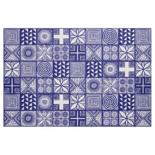 Tela Modelo de Adire - profundamente azul y blanco