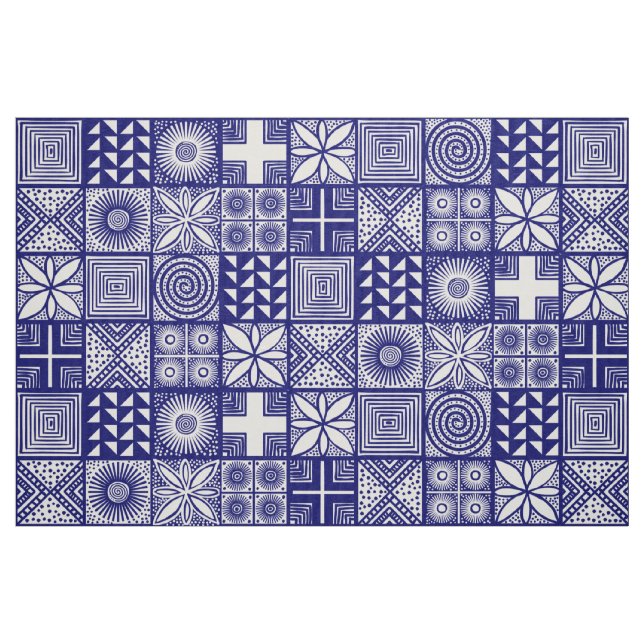 Tela Modelo de Adire - profundamente azul y blanco ("Cuarto gordo" (fat quarter))
