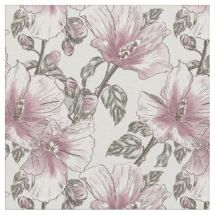Tela Modelo de flores rosado silenciado del hibisco