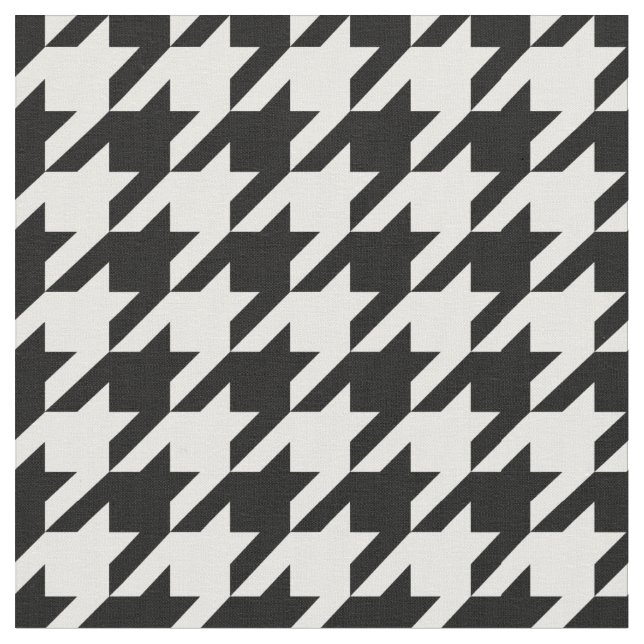 Tela Modelo de Houndstooth blanco y negro (De cerca)