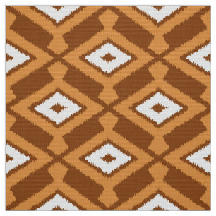 Tela Modelo de Ikat - Brown, moho y crema