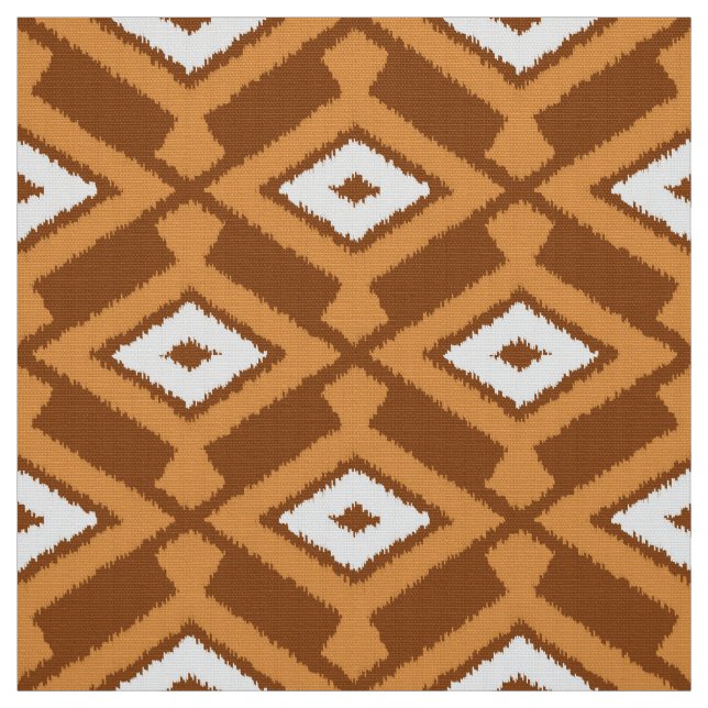 Tela Modelo de Ikat - Brown, moho y crema (Retal)