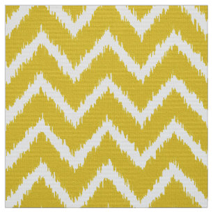 Tela Modelo de Ikat Chevron - amarillo y blanco de la