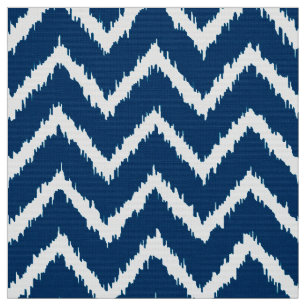 Tela Modelo de Ikat Chevron - azules marinos y blanco
