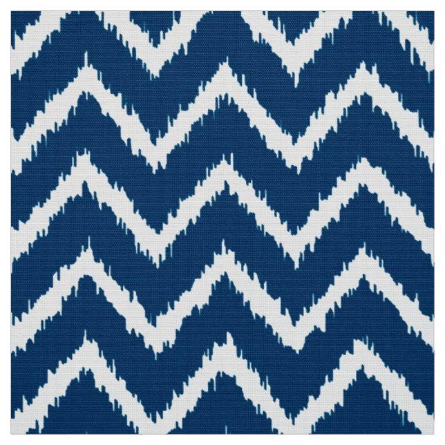Tela Modelo de Ikat Chevron - azules marinos y blanco (Retal)