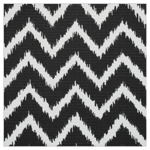 Tela Modelo de Ikat Chevron - blanco y negro