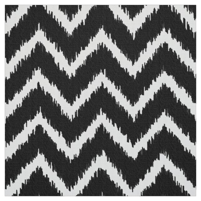 Tela Modelo de Ikat Chevron - blanco y negro (Retal)