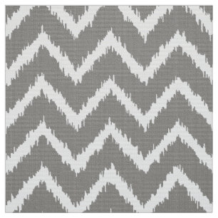 Tela Modelo de Ikat Chevron - gris de plata/gris y