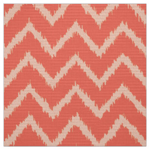 Tela Modelo de Ikat Chevron - naranja y melocotón
