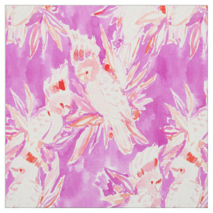 Tela Modelo de la acuarela del Cockatoo rosado de