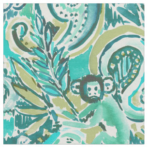 Tela Modelo de la acuarela del jade de Paisley del