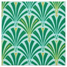 Modelo de la fan del art déco - turquesa en la