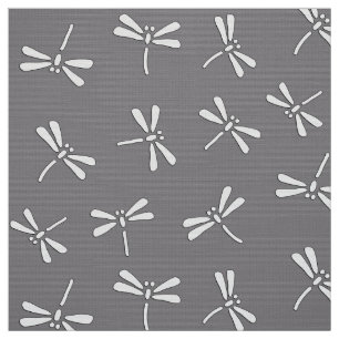 Tela Modelo de la libélula, gris japonés/gris y blanc