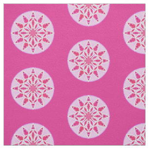 Tela Modelo de la mandala en rosado, fucsia y blanco