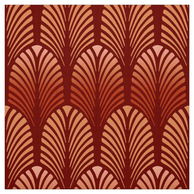 Tela Modelo de la pluma del art déco, mandarina (Retal)