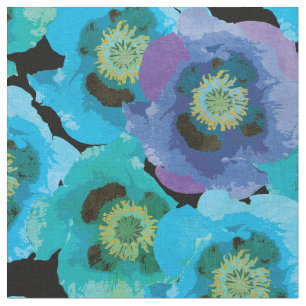 Tela Modelo de las amapolas azules