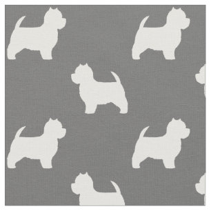 Tela Modelo de las siluetas de Terrier blanco de