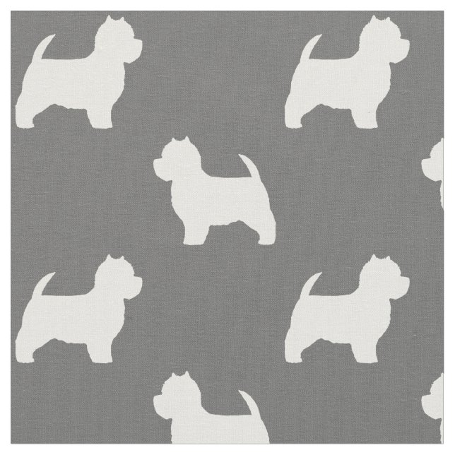 Tela Modelo de las siluetas de Terrier blanco de (De cerca)