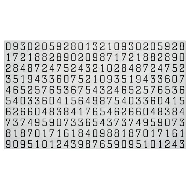 Tela Modelo de los números ("Cuarto gordo" (fat quarter))