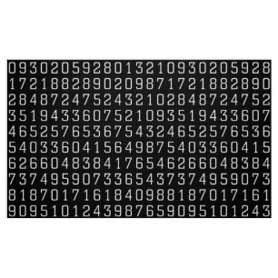 Tela Modelo de los números - blanco en negro