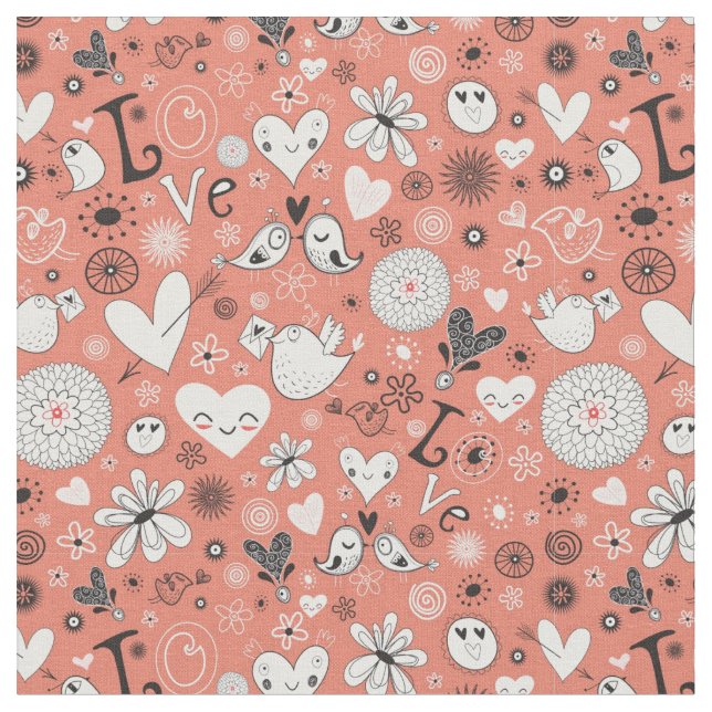 Tela Modelo de los pájaros del amor (De cerca)