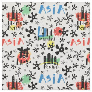 Tela Modelo de los símbolos de Asia el  