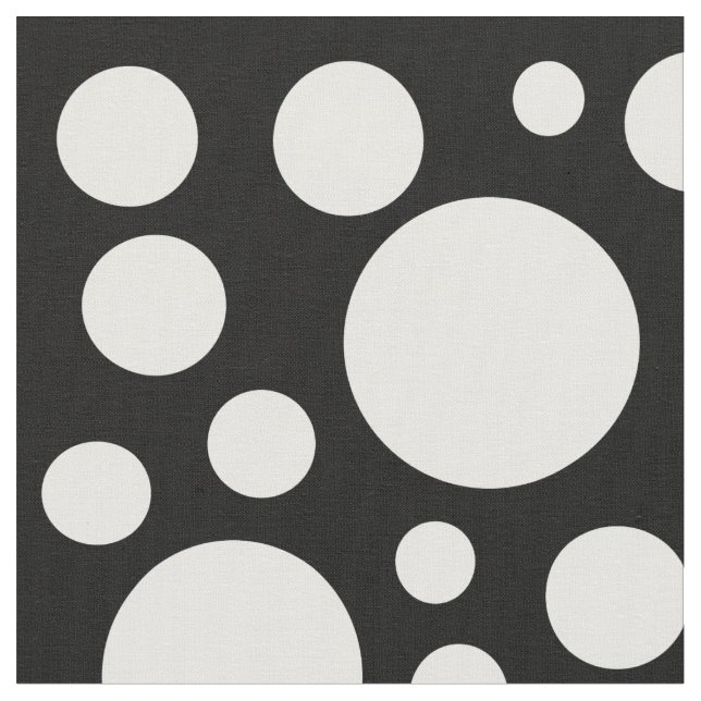 Tela Modelo de lunar blanco y negro moderno (De cerca)