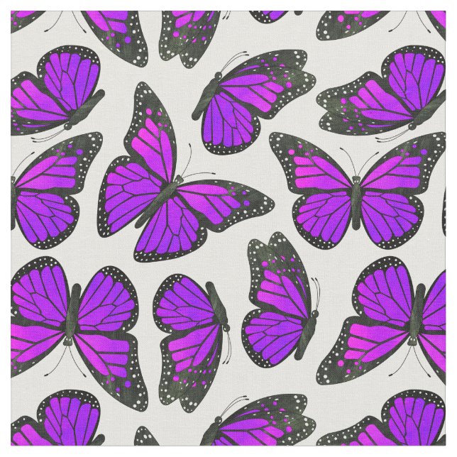 Tela Modelo de mariposa púrpura de monarca (De cerca)