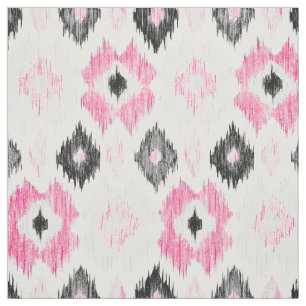 Tela Modelo de moda negro rosado moderno del ikat