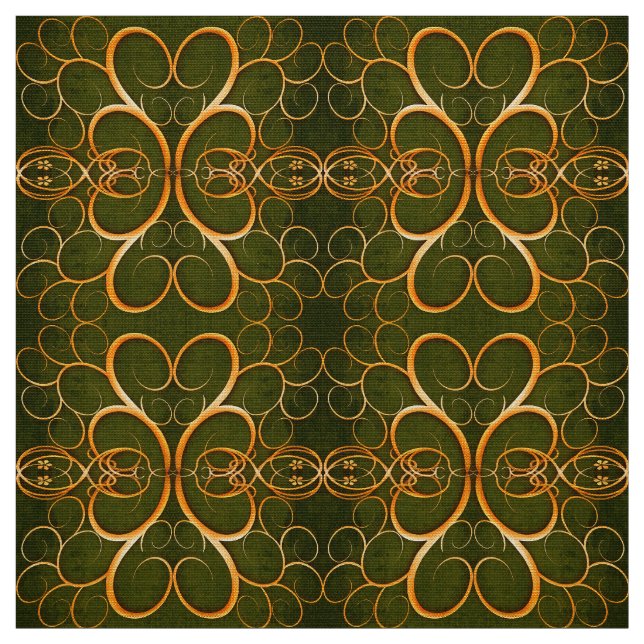 Tela modelo de oro abstracto del remolino (Retal)