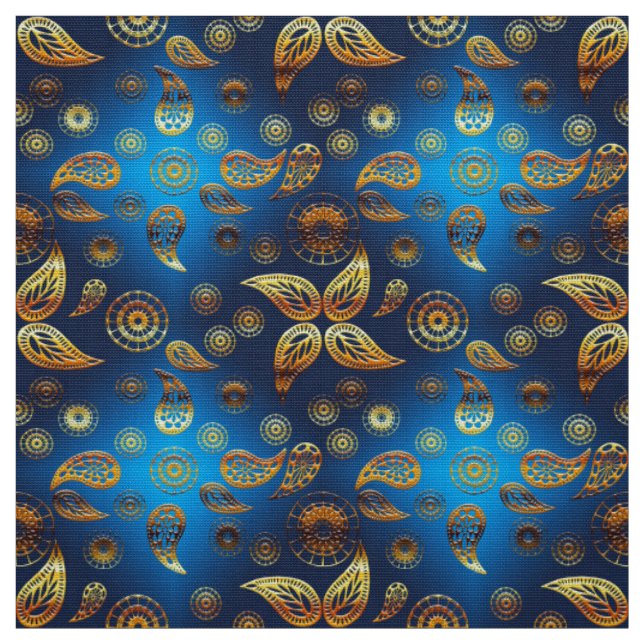 Tela Modelo de oro étnico de Paisley (Retal)