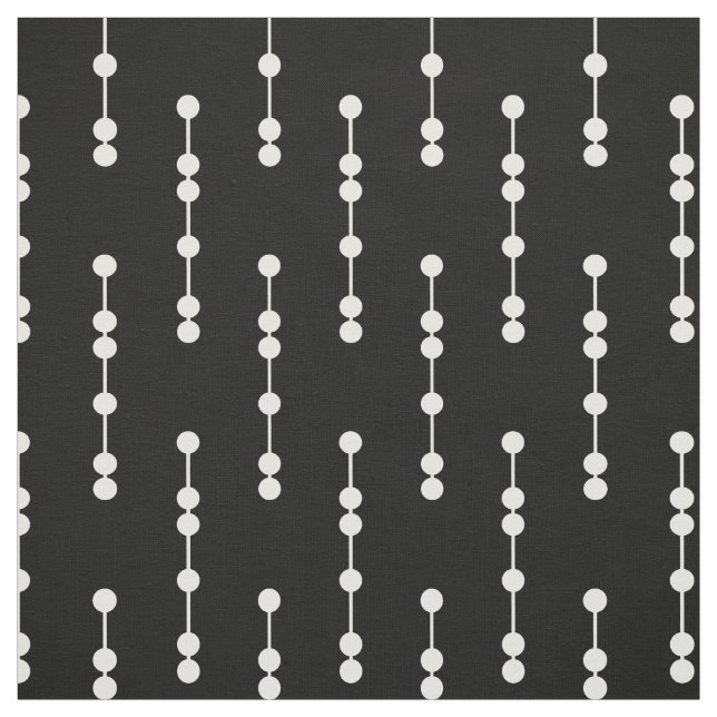 Tela Modelo de puntos geométrico blanco y negro (Retal)