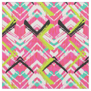 Tela Modelo de zigzag rosado dibujado mano