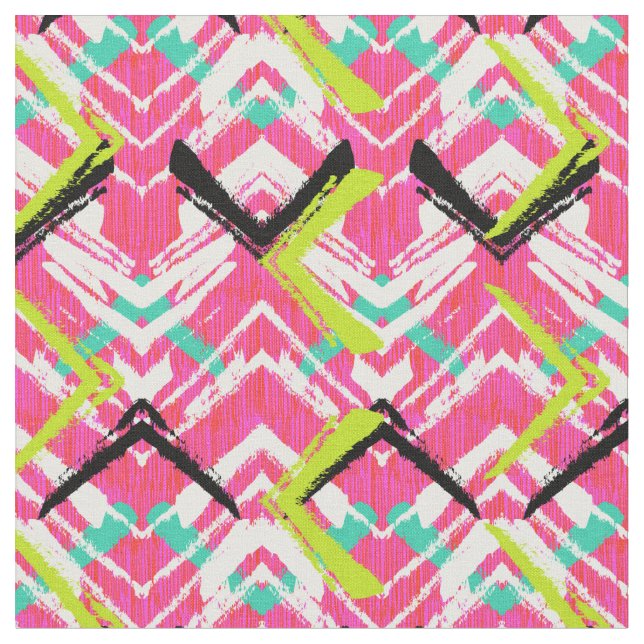 Tela Modelo de zigzag rosado dibujado mano (De cerca)