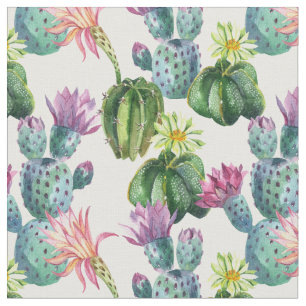 Tela Modelo del arte de los cactus de la acuarela