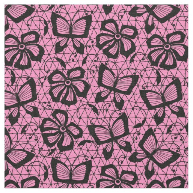 Tela modelo del cordón con las mariposas (De cerca)
