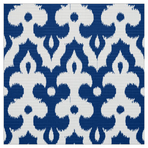Tela Modelo del damasco de Ikat del marroquí, azul de