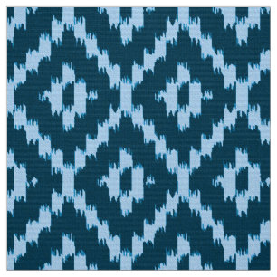 Tela Modelo del diamante de Ikat - añil y azul claro